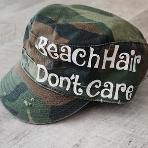 Camouflage Cap with White Text